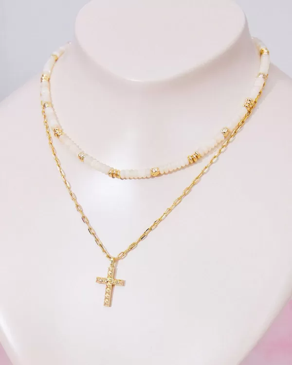 Jada Cross Short Pendant Necklace In Gold^Kendra Scott Flash Sale