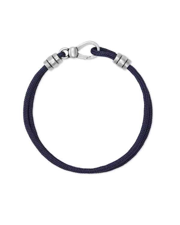 Kenneth Oxidized Sterling Silver Corded Bracelet In Navy^Kendra Scott Clearance