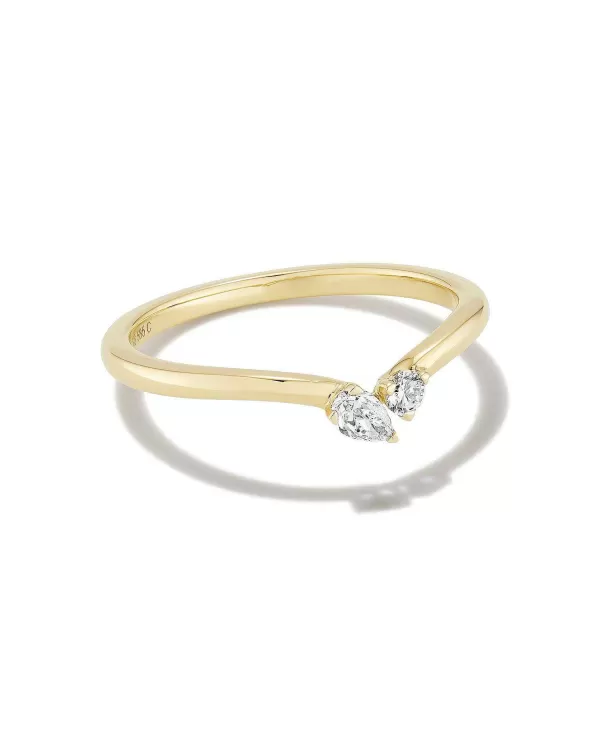 Lab Grown White Diamond Toi Et Moi Band Ring In 14K Yellow Gold^Kendra Scott Outlet