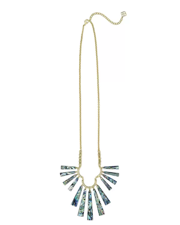 Layton Gold Long Statement Necklace In Abalone Shell^Kendra Scott Clearance