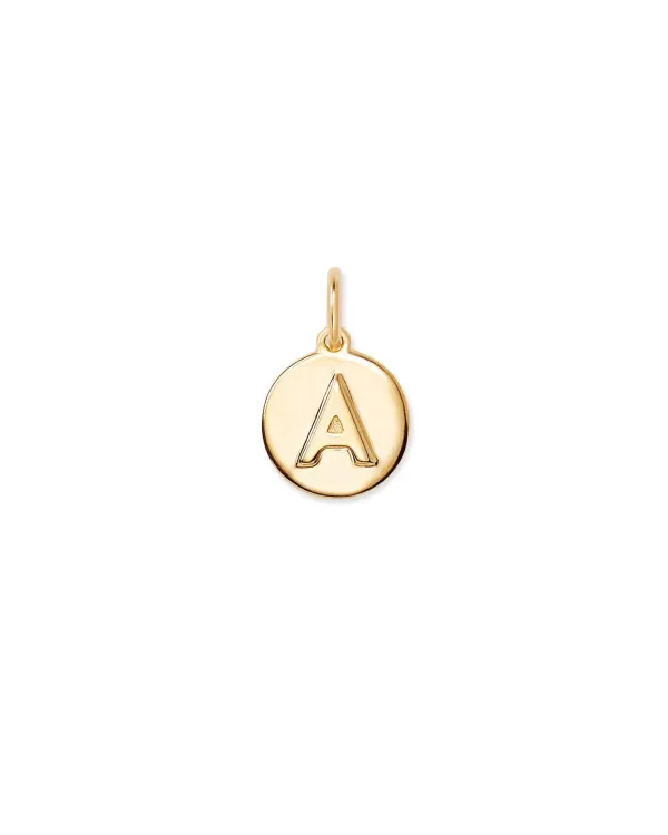 Letter A Coin Charm In 18K Gold Vermeil^Kendra Scott New