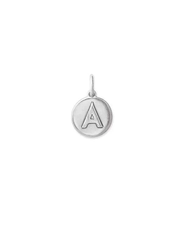 Letter A Coin Charm In Oxidized Sterling Silver^Kendra Scott Clearance