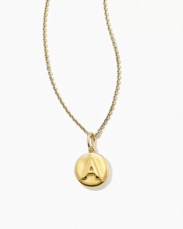 Letter A Coin Pendant Necklace In 18K Gold Vermeil^Kendra Scott Hot