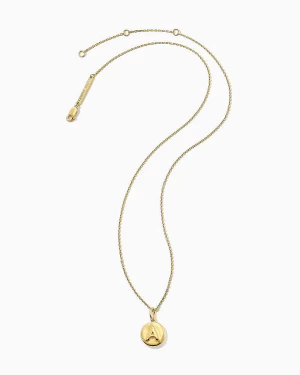 Letter A Coin Pendant Necklace In 18K Gold Vermeil^Kendra Scott Hot