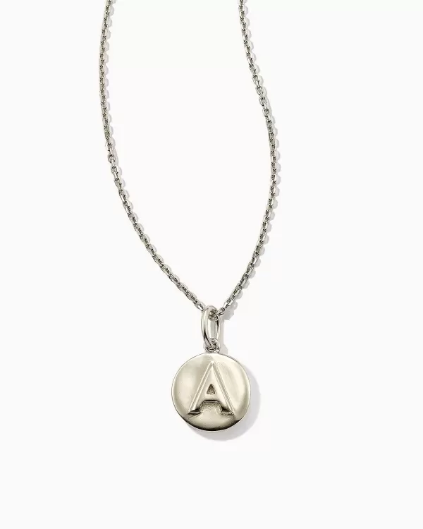 Letter A Coin Pendant Necklace In Oxidized Sterling Silver^Kendra Scott Store