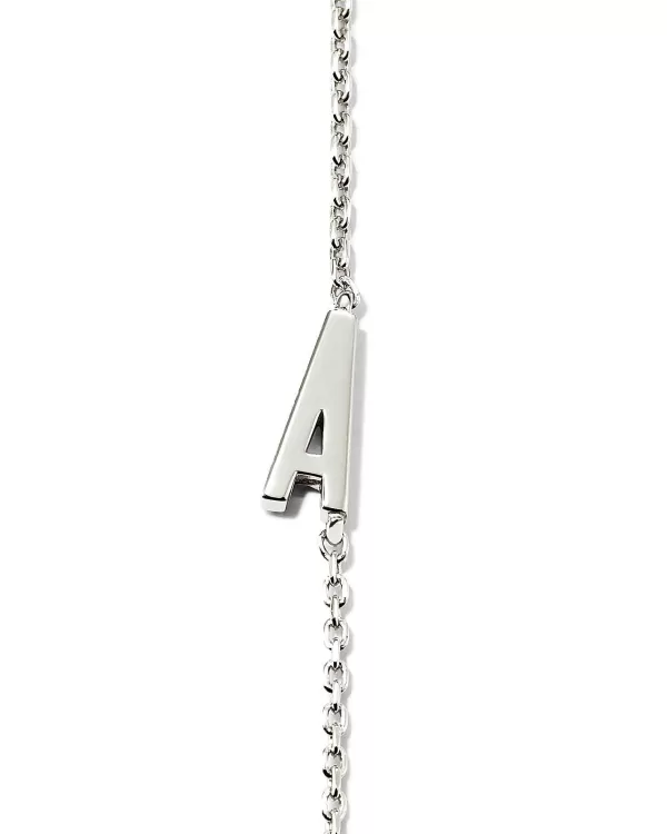 Letter A Inline Initial Necklace In Sterling Silver^Kendra Scott Cheap