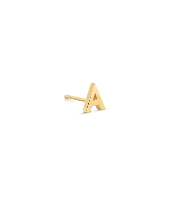 Letter A Single Stud Earring In 18K Gold Vermeil^Kendra Scott Cheap