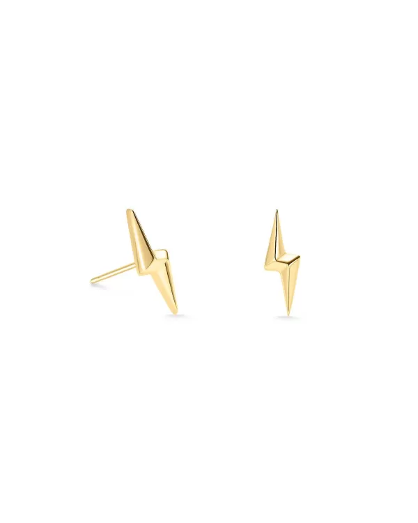 Lightning Bolt Mini Stud Earrings In 18K Gold Vermeil^Kendra Scott Shop