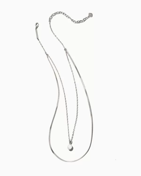 Lindsay Silver Multi Strand Necklace In White Pearl^Kendra Scott Clearance