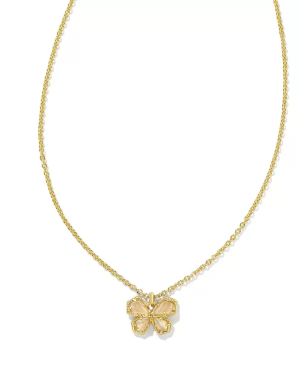 Mae Gold Butterfly Short Pendant Necklace In Golden Abalone^Kendra Scott Store