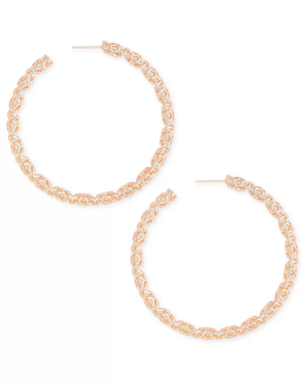 Maggie Hoop Earrings In Rose Gold Filigree^Kendra Scott Cheap