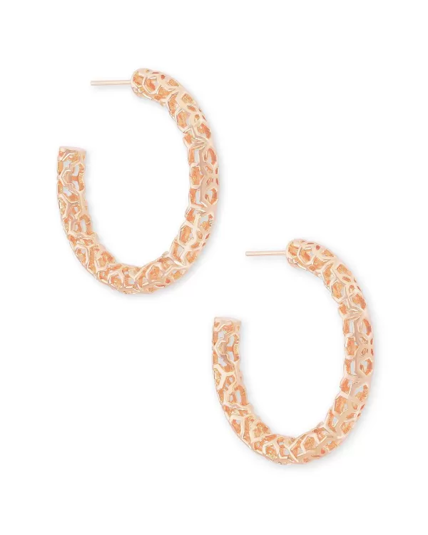 Maggie Small Hoop Earrings In Gold Filigree^Kendra Scott New