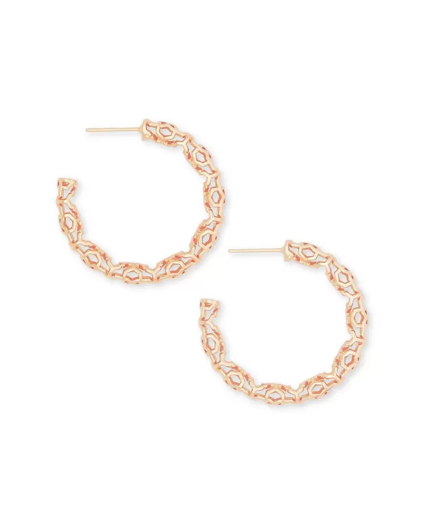 Maggie Small Hoop Earrings In Rose Gold Filigree^Kendra Scott Online