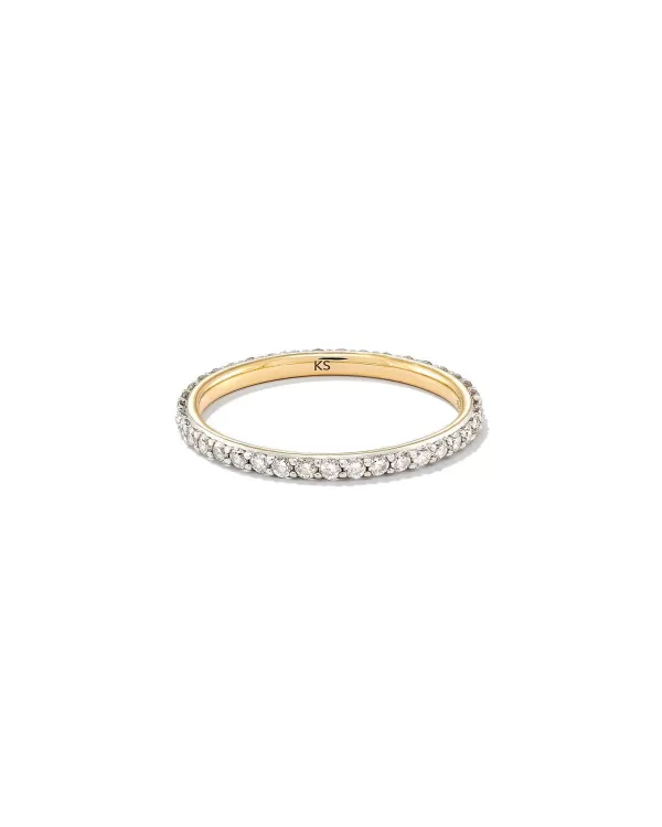 Marilyn 14K Yellow Gold Full Eternity Band Ring In White Diamond, .5Ct^Kendra Scott Sale