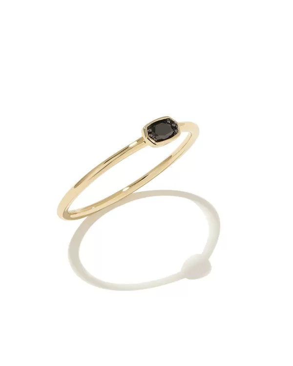 Marisa 14K Yellow Gold Oval Solitaire Band Ring In Black Diamond^Kendra Scott Best Sale