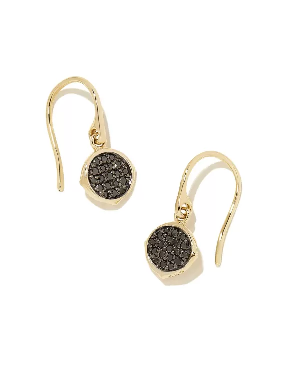 Matilda 14K Yellow Gold Drop Earrings In Black Diamond^Kendra Scott New