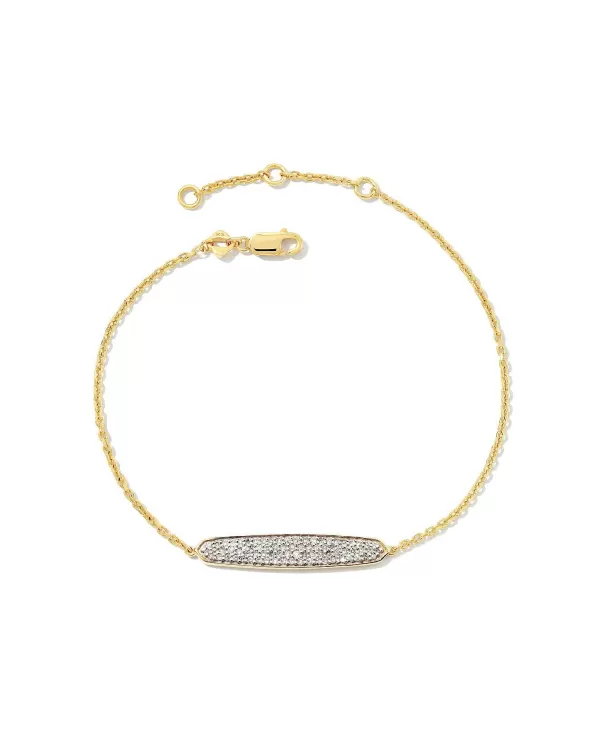 Mattie 18K Yellow Gold Vermeil Pave Delicate Bracelet In White Diamond^Kendra Scott Store