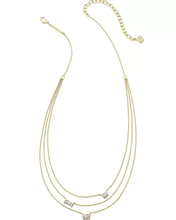 Mayel Gold Multi Strand Necklace In White Crystal^Kendra Scott Outlet