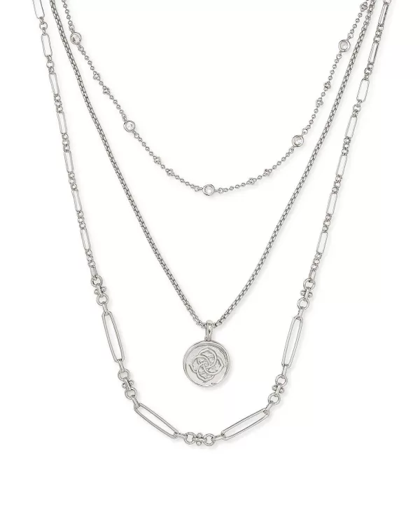 Medallion Coin Multi Strand Necklace In Silver^Kendra Scott New