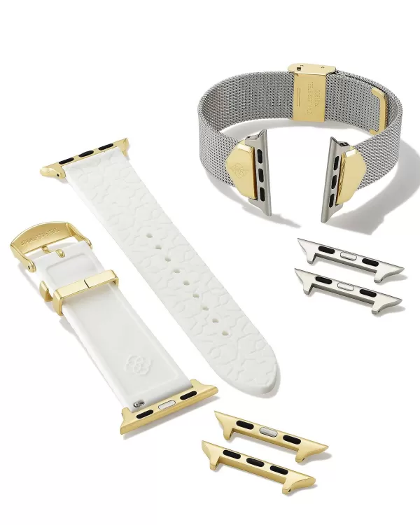 Mia And Filigree Watch Band Gift Set In Two Tone Stainless Steel And White Silicone^Kendra Scott Shop