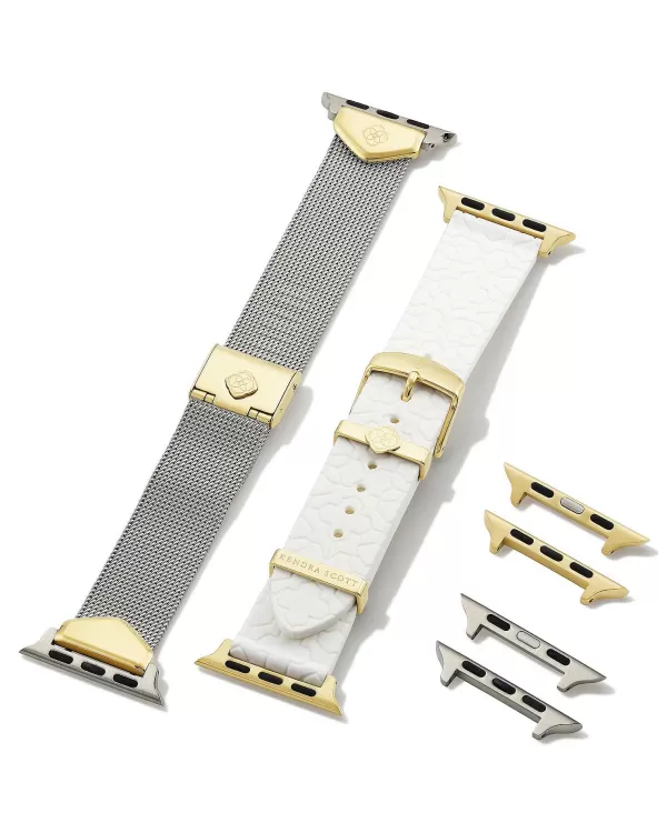 Mia And Filigree Watch Band Gift Set In Two Tone Stainless Steel And White Silicone^Kendra Scott Shop