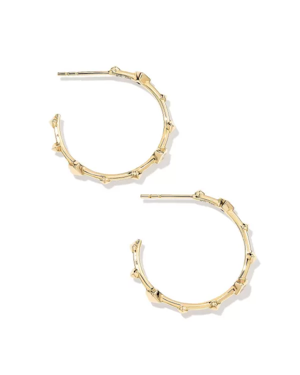 Michelle 14K Yellow Gold Hoop Earrings In White Diamond^Kendra Scott Store