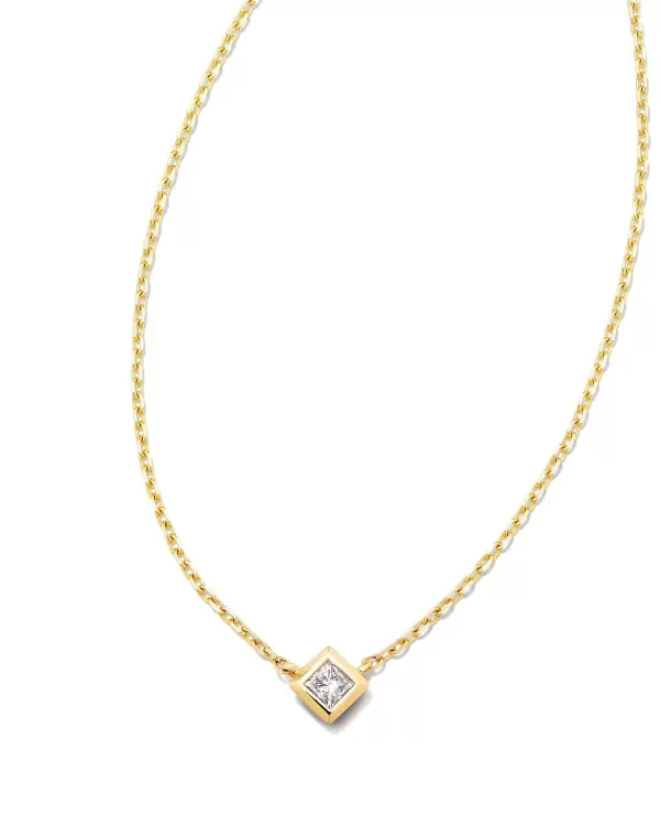 Michelle 14K Yellow Gold Pendant Necklace In White Diamond^Kendra Scott Hot