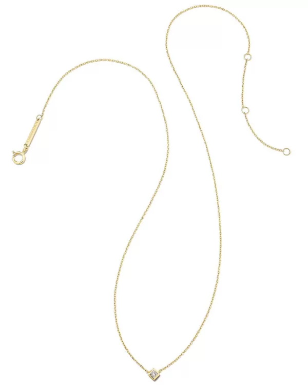 Michelle 14K Yellow Gold Pendant Necklace In White Diamond^Kendra Scott Hot