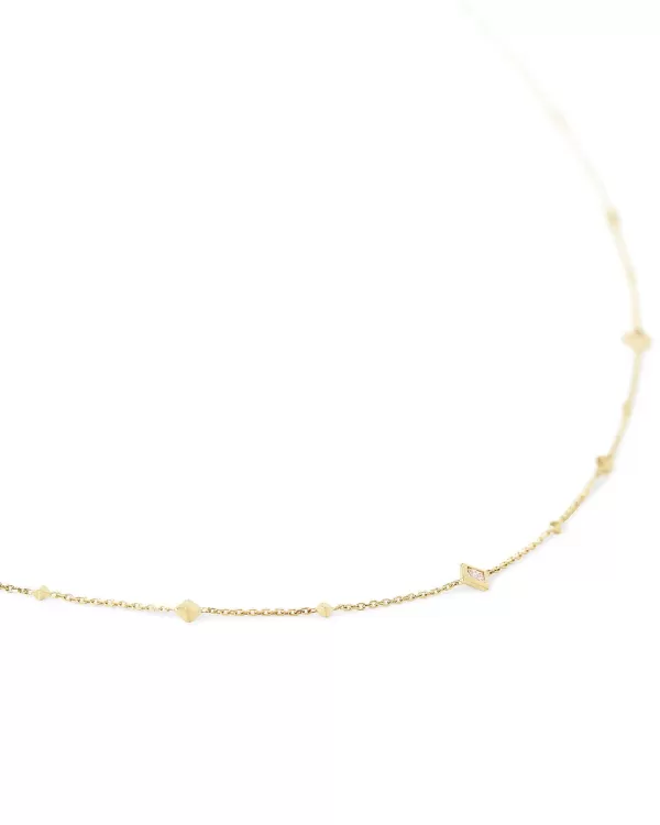 Michelle 14K Yellow Gold Strand Necklace In White Diamond^Kendra Scott Sale