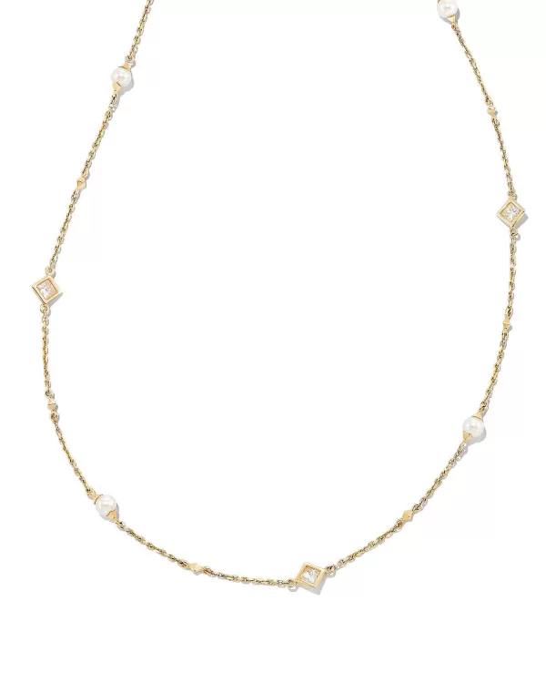 Michelle 14K Yellow Gold Strand Necklace In White Pearl^Kendra Scott Best