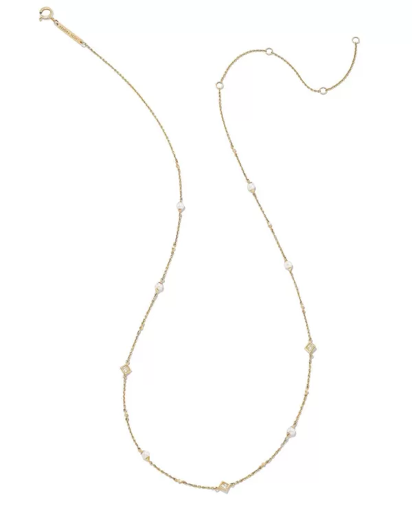 Michelle 14K Yellow Gold Strand Necklace In White Pearl^Kendra Scott Best