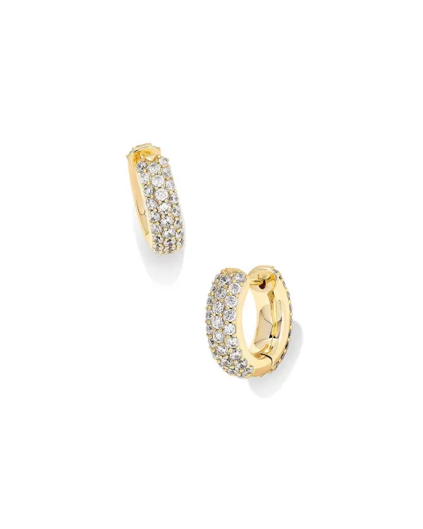 Mikki Pave Huggie Earrings In Gold^Kendra Scott Fashion