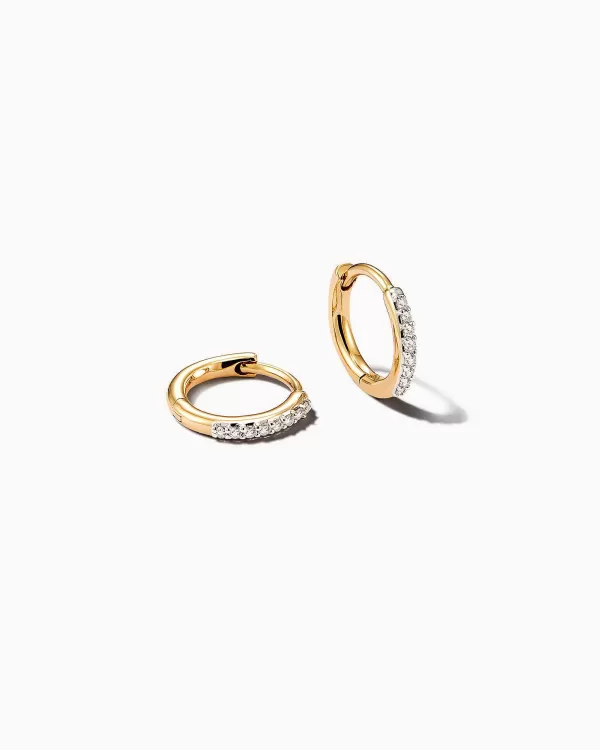 Mila 14K Yellow Gold Huggie Earrings In White Diamond^Kendra Scott Best