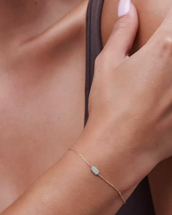 Millicent 14K Yellow Gold Delicate Chain Bracelet In White Diamond^Kendra Scott New