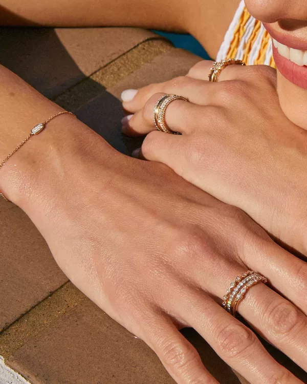 Millicent 14K Yellow Gold Delicate Chain Bracelet In White Diamond^Kendra Scott New