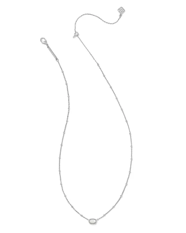 Mini Elisa Silver Satellite Short Pendant Necklace In Ivory Mother-Of-Pearl^Kendra Scott New