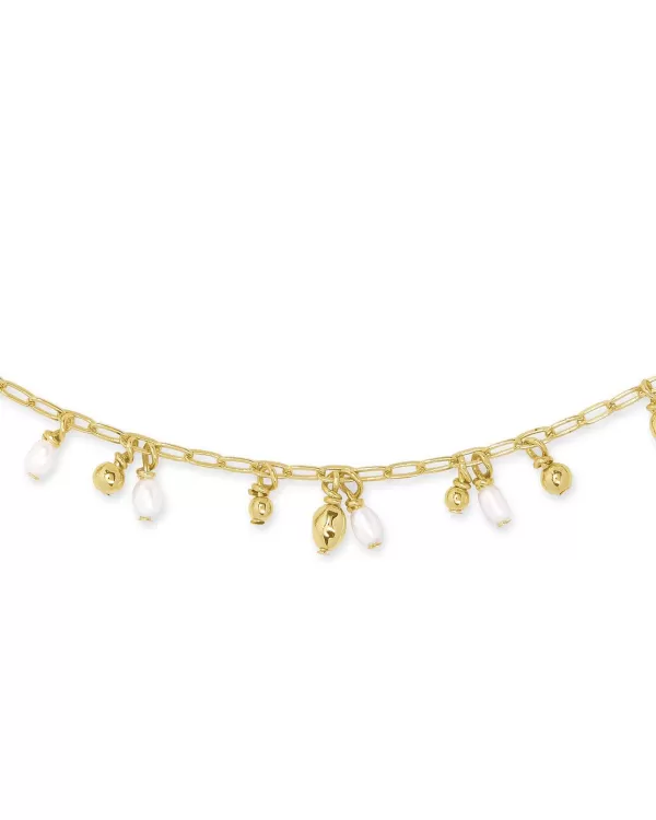 Mollie Gold Choker Necklace In White Pearl^Kendra Scott New