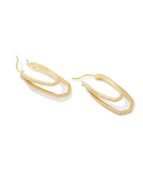 Murphy Silver Hoop Earrings In White Crystal^Kendra Scott Store