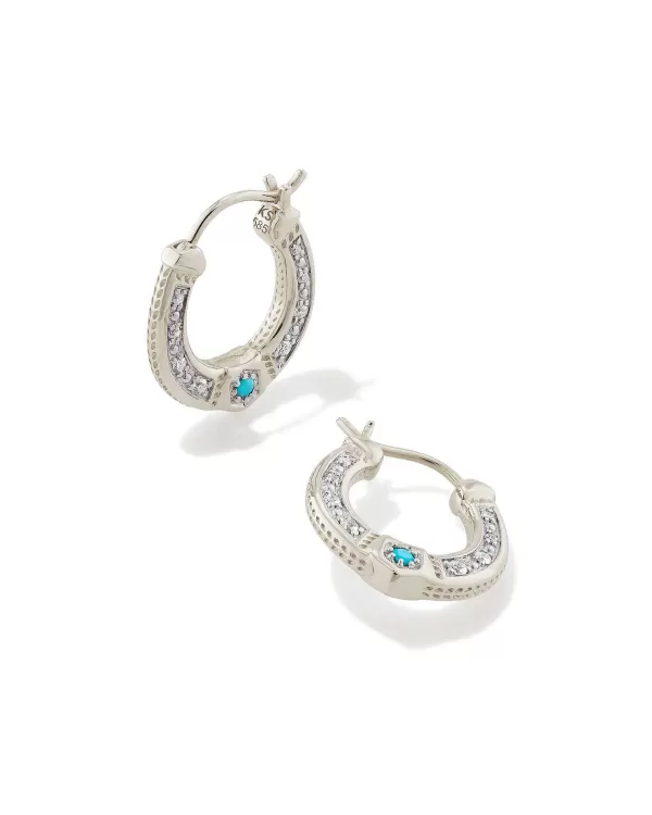 Noble 14K White Gold Huggie Earrings In Turquoise^Kendra Scott Outlet