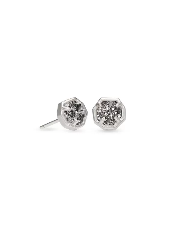 Nola Silver Stud Earrings In Platinum Drusy^Kendra Scott Sale