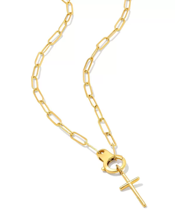 Paperclip Cross Charm Necklace In 18K Gold Vermeil^Kendra Scott Store