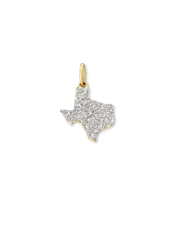Pave State Of Texas 14K Yellow Gold Charm In White Diamond^Kendra Scott Fashion
