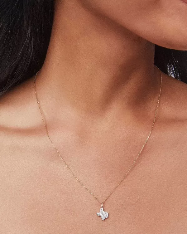 Pave State Of Texas 14K Yellow Gold Charm In White Diamond^Kendra Scott Fashion