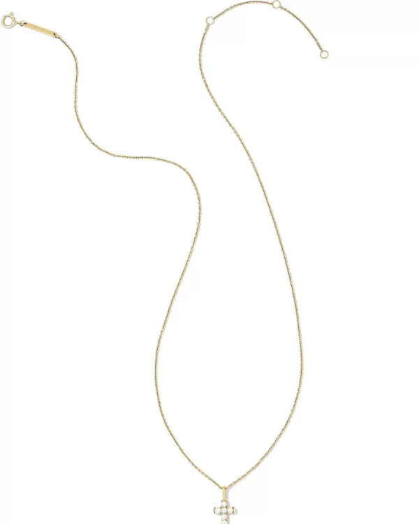 Pearl 14K Yellow Gold Cross Pendant Necklace In White Pearl^Kendra Scott Shop