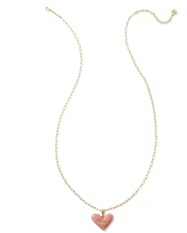Poppy Vintage Gold Small Long Pendant Necklace In Blush Pink Quartzite^Kendra Scott Cheap
