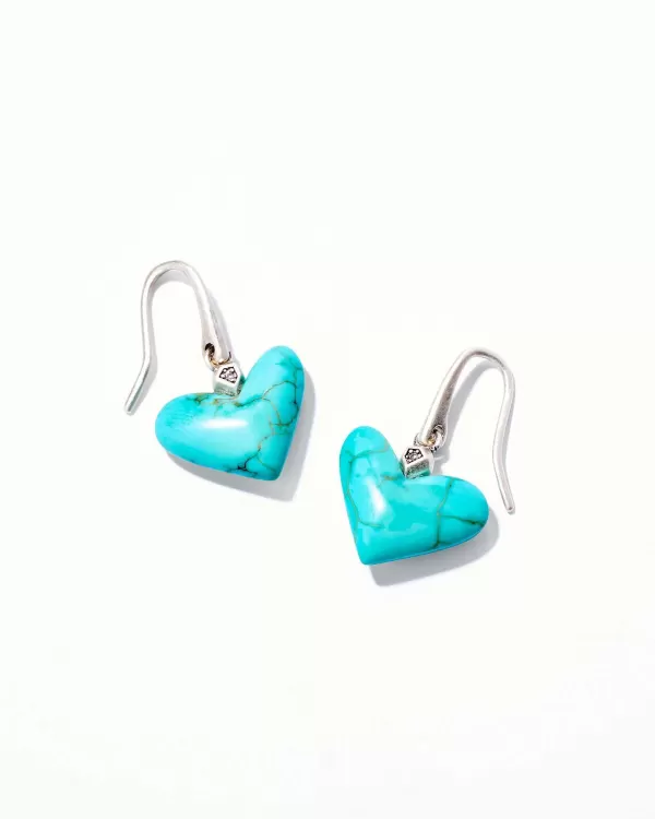 Poppy Vintage Silver Drop Earrings In Variegated Turquoise Magnesite^Kendra Scott Cheap
