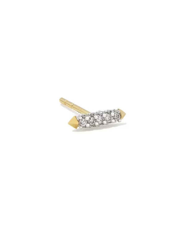 Remi 14K Yellow Gold Single Stud Earring In White Diamond^Kendra Scott Flash Sale