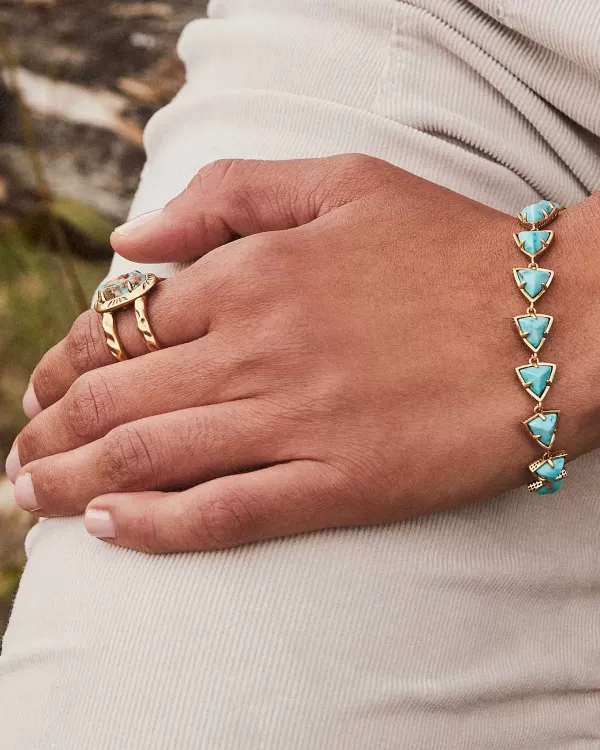 Robby Vintage Gold Link And Chain Bracelet In Variegated Turquoise Magnesite^Kendra Scott Online