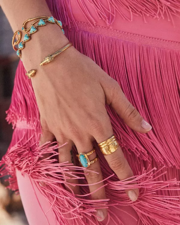 Robby Vintage Gold Link And Chain Bracelet In Variegated Turquoise Magnesite^Kendra Scott Online