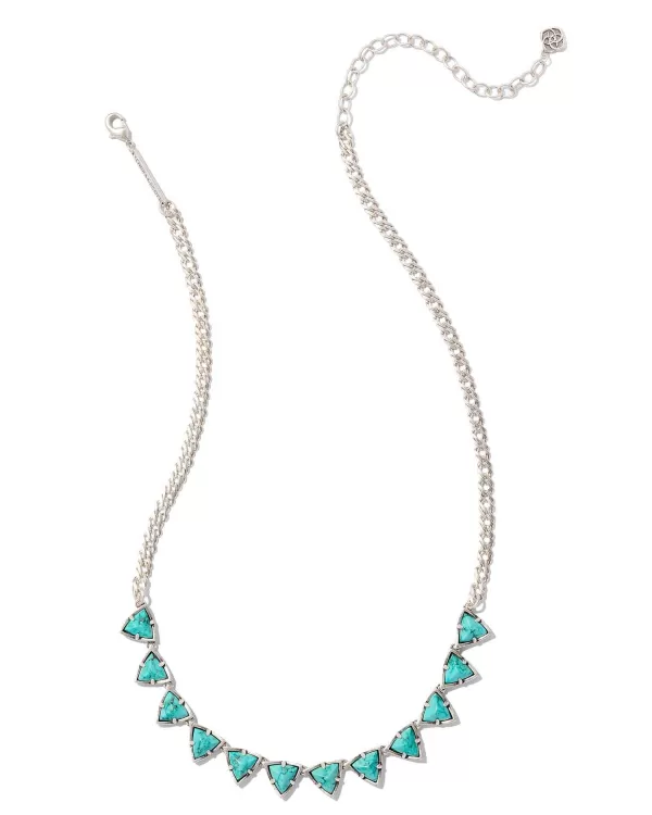 Robby Vintage Silver Strand Necklace In Variegated Turquoise Magnesite^Kendra Scott Best